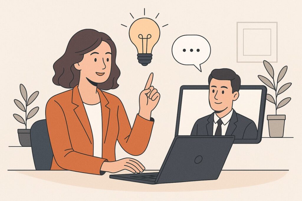 Businesswoman on a video call discussing final tips for success on how to negotiate salary after job offer confidently.